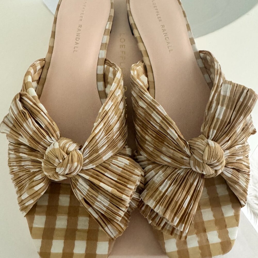 Loeffler Randall Daphne Mules - Mustard Checked - Picture 6 of 9